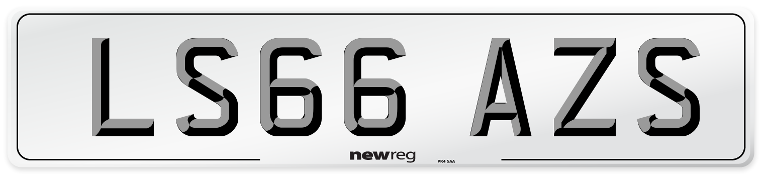 LS66 AZS Number Plate from New Reg